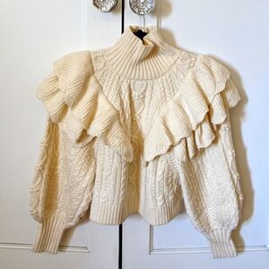 NWOT Zara heavyweight turtleneck with ruffles